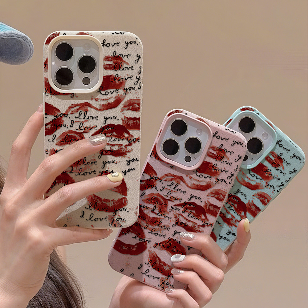 Apple Iphone 15 - Ярко-красный кожаный чехол для телефона с